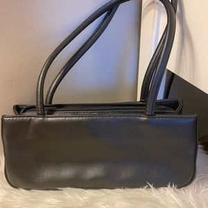 Vintage black leather handbag